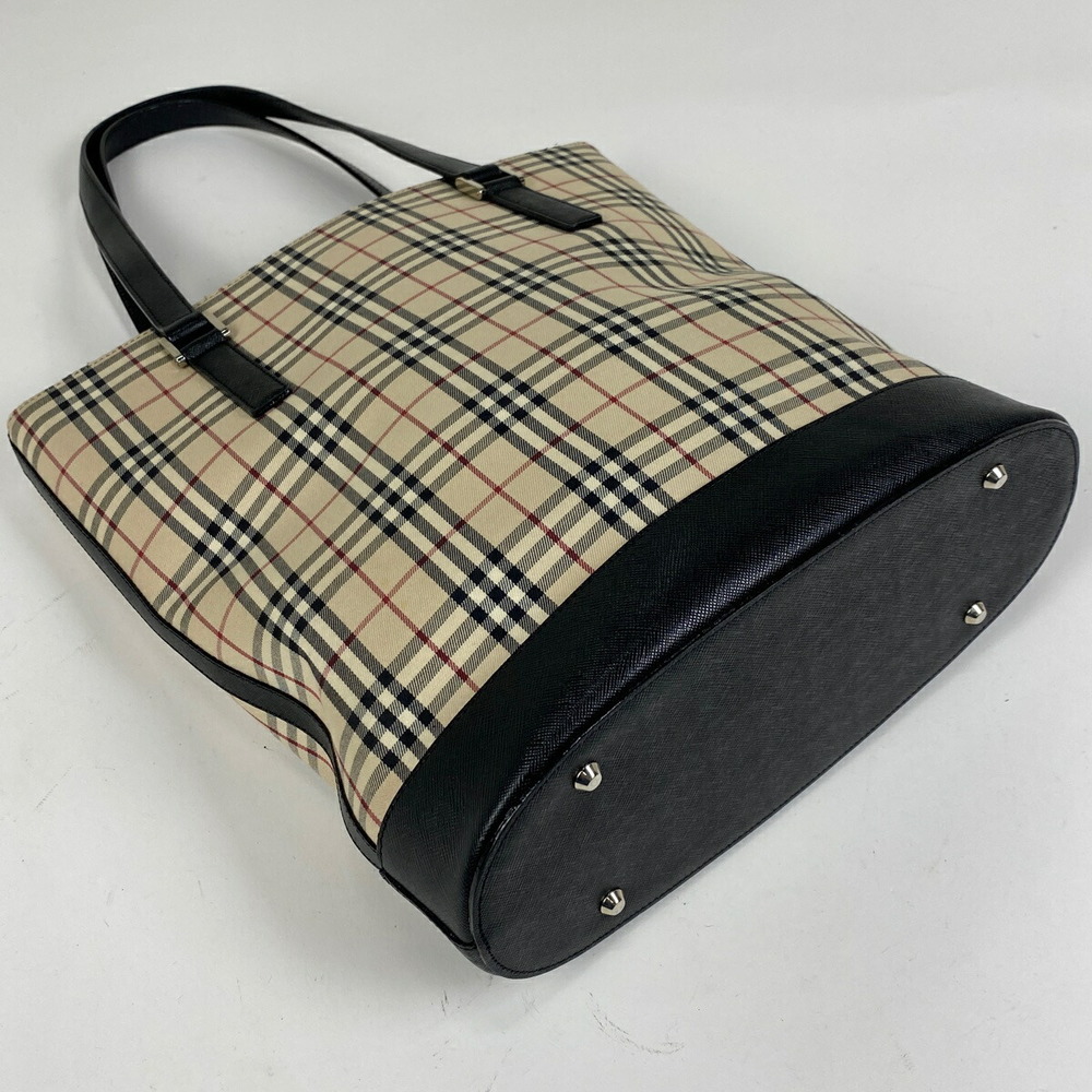 Burberry Check Pattern Canvas Bucket Tote Shoulde… - image 2
